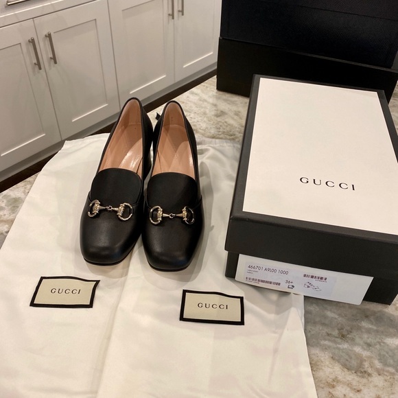 New In Box NIB Gucci Black Low Heel Loafer 36.5 - Picture 3 of 5
